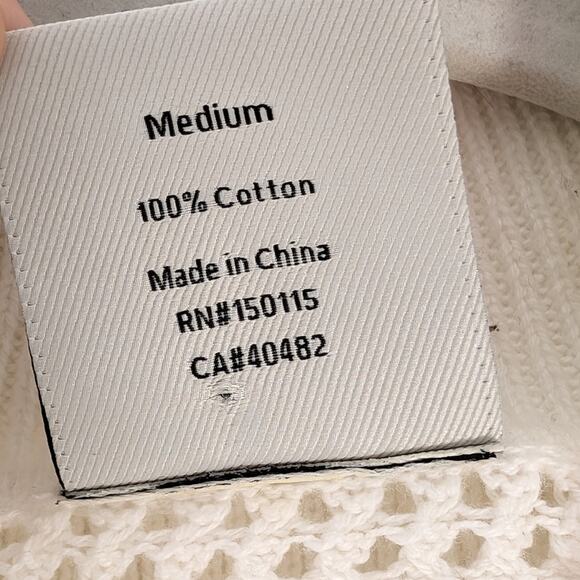 Varley Fairfield 100% Cotton Knit Jacket/Cardigan/Top in Snow White, size M - Picture 4 of 7